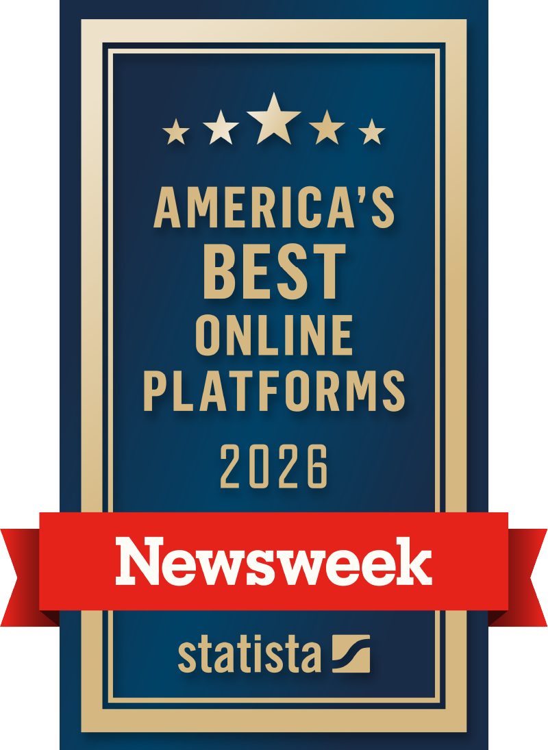 Statista and Newsweek logo for America's Best Online Platforms 2026 ranking.