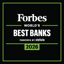 Statista and Forbes logo for World's Best Banks 2026 ranking.